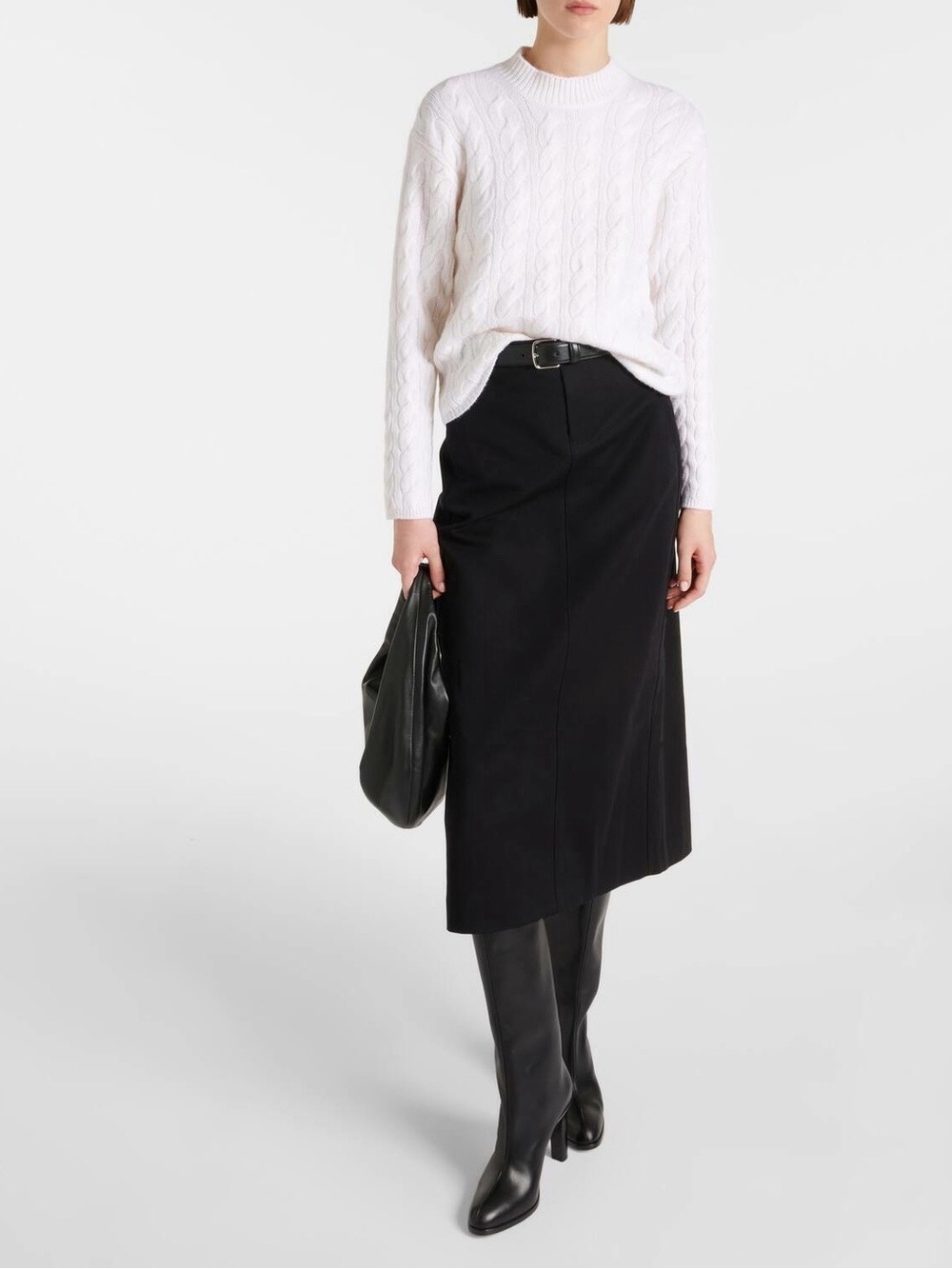 NWT $395 Vince Cable-knit wool-blend sweater in Off White